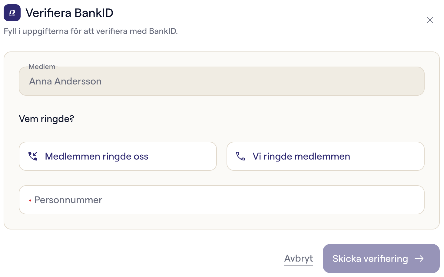 Verifiera BankID