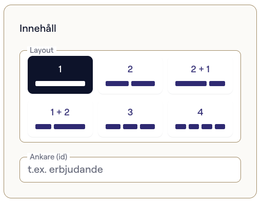 Sektionen Innehåll